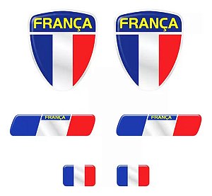 Adesivo Bandeira França Emblema Escudo Placa Coluna Resinado