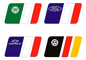 Adesivo Bandeira País Alemanha, Itália, França Ford Fiat Vw