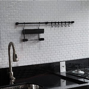 Pastilha Adesiva Resinada Tijolinho Branco Kit 200 Placas Adesivo 3 M