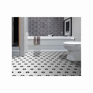 Vinil Adesivo Chão Parede Antiderrapante sextavada flor