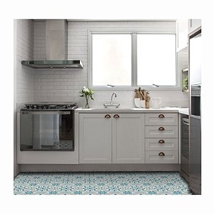 Adesivo Para Piso Antiderrapante Lavável Ladrilho Português Verde