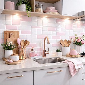 Pastilha Adesiva Resinada Modelo Loose Pink Kit com 3 Placas 38X15cm