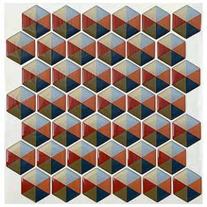 Pastilha Adesiva Resinada Colmeia Colorido Kit 4 Placas 3M