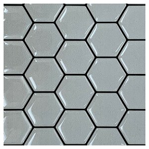Pastilha Adesiva Colmeia Cinza Kit 4 Placas Adesivo 3M