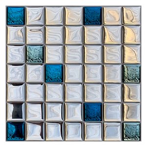 Pastilha Adesiva Cromada Topázio Kit 4 Placas Adesivo 3M