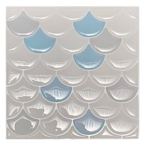 Pastilha Adesiva Escamas Azul Kit 4 Placas Adesivo 3M