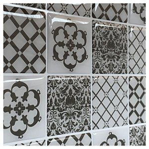 Pastilha Adesiva Resinada Decorada Coimbra Kit 4 Placas Adesivo 3M