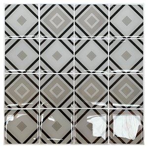 Pastilha Adesiva Resinada Quadrada Vetor Kit 4 Placas Adesivo 3M
