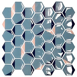 Pastilha Adesiva Resinada Colmeia Azul Kit 4 Placas 3M
