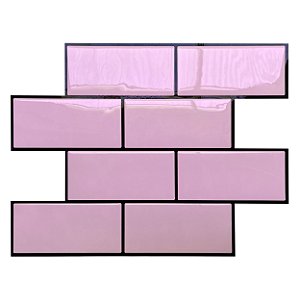Pastilha Adesiva Resinada Metro Light Pink  Rejunte Preto