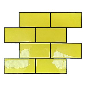 Pastilha Adesiva Resinada Metro Yellow Rejunte Preto
