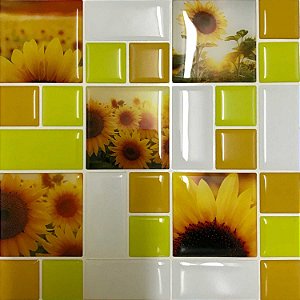 Pastilha Adesiva Resinada Girassol Kit 4 Placas 3 M