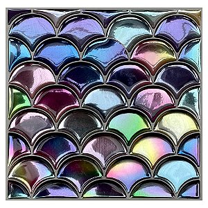 Pastilha Adesiva Escama Cauda de Sereia Resinada Kit 4 Placas