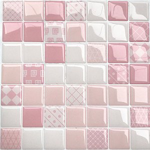 Pastilha Adesiva Resinada Rosa Candy Kit 4 Placas