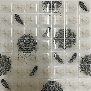 Pastilha Adesiva Resinada Mandala Kit 4 Placas 3M