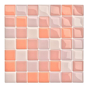 Pastilha Adesiva Mosaico Laranja Kit 4 Placas