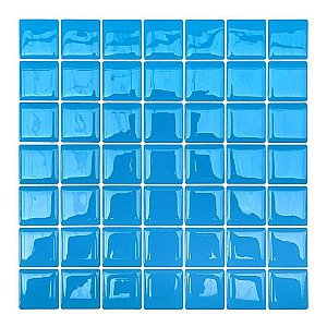 Pastilha Adesiva Resinada Quadradinha Azul Kit 4 Placas Adesivo 3 M