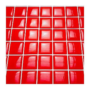 Pastilha Adesiva Resinada Quadradinha Vermelha Kit 4 Placas Adesivo 3 M