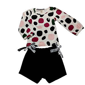 Conjunto inverno menina com shorts Tam 1