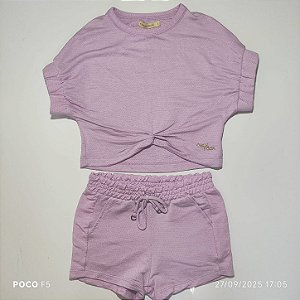 Conjunto Shorts Bebê Menina Lavanda Tam 3