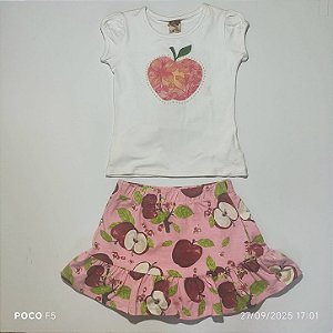 Conjunto Menina Saia Shorts Tamanho 3