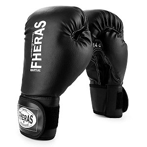 Luva De Boxe Muay Thai Kick boxing Fheras - Preto