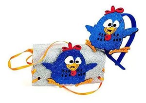 Kit tiara e bolsa Galinha Pintadinha eva