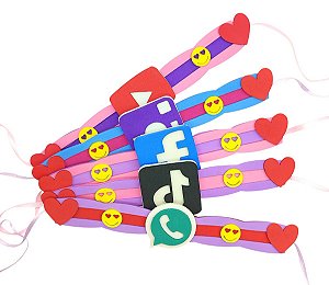 10 Gargantilhas Midia Social Lacinho Eva Pet cao gato