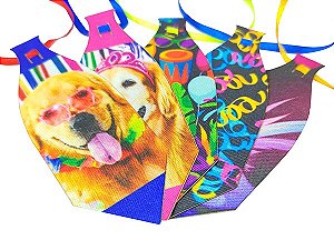 Gravata sublimada pet Carnaval cetim