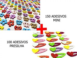 kit adesivo pet mini presilhas eva 250 unidades