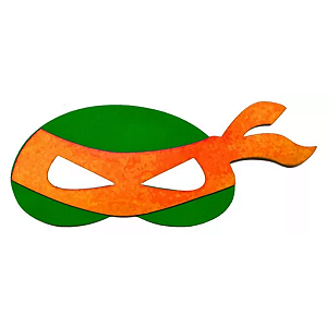 Máscara fantasia Tartaruga Ninja Laranja eva 1 unidade.