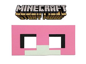 Máscara fantasia Minecraft Rosa eva 1 unidade.