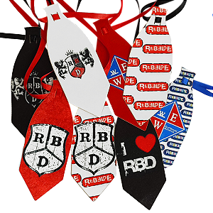 Gravata pet sublimada Rebeldes cetim