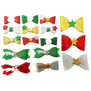 Laço pet Natal glitter eva