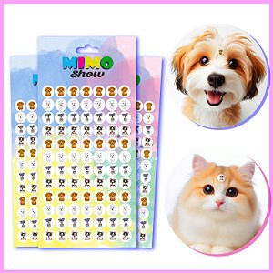 Adesivo Piercing Pet Cão gato 3 Cartelas Banho E Tosa C12
