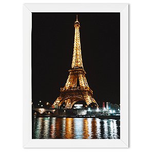 Quadro Decorativo Torre Eiffel Tam A3 Moldura em Madeira(T1)