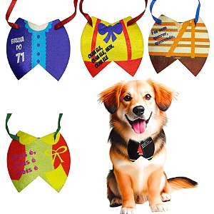 Kit 50 Gargantilha Gravatinha Smoking Pet Shop Personagens