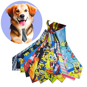 20 Gravatinhas Grandes Pet Cães Cetim Resistente 18.5 x 6 cm