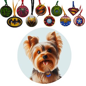 Kit com 50 Gravatinha Medalhão Pet  Shop EVA Super Heróis