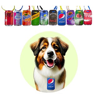 Kit 20 Gravatinhas EVA Refrigerante Pet Shop Cães Divertidas