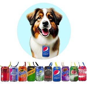 Kit 50 Gravatinhas EVA Refrigerante Pet Shop Cães Divertidas