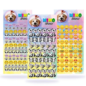 Kit com 211 Adesivos Sticker Pet 03 Cartelas Cão e Gato