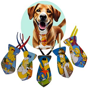 Kit 30 Gravatas Tam G Pet EVA Ursinho Personagens Cão e Gato