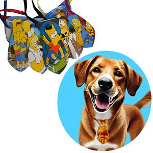 Kit 20 Gravatas Tam G Pet EVA Ursinho Personagens Cão e Gato