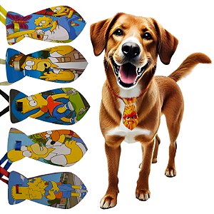 Kit 10 Gravatas Tam G Pet EVA Ursinho Personagens Cão e Gato