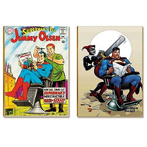 Kit 2 Placas MDF Barbearia Profissional HQ Retro Tam A4 BR20