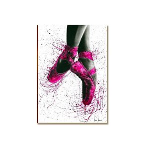 Placa Decorativa MDF Sapatilha Ballet Menina Sala Quarto ST1
