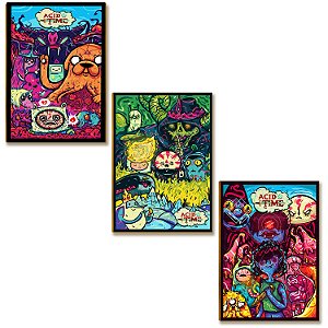 Kit 03 Placas MDF Cartoon Personagens Decoração Tam A4 AH1