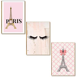 Kit 03 Placas MDF Decoração Salão Estética Beleza Tam A4 SB1