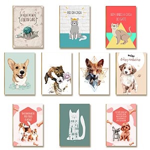 Kit 10 Placas MDF Pets Parede Criativa para Ambientes DC14